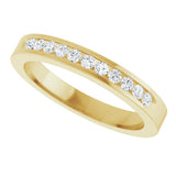 14K Gold Round Natural Diamond Channel-Set Eleven-Stone Anniversary Band – 1/4 CTW - Yellow Gold - view 5