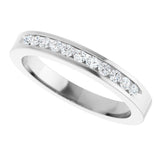 Platinum Round Natural Diamond Channel-Set Eleven-Stone Anniversary Band – 1/4 CTW - view 5