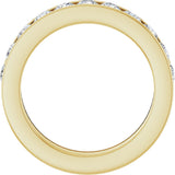 14K Gold Round Natural Diamond Channel-Set Eleven-Stone Anniversary Band – 1 CTW - Yellow Gold - view 2