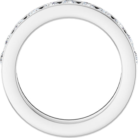 Platinum Round Natural Diamond Channel-Set Eleven-Stone Anniversary Band – 1 CTW - view 2