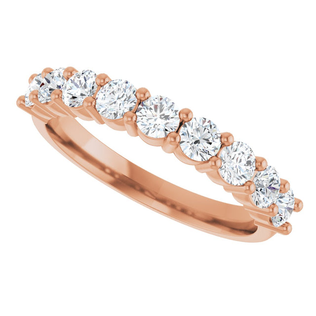 14K Gold Round Lab-Grown Diamond Anniversary Band – 3/4–1 1/4 CTW - Rose Gold - view 5