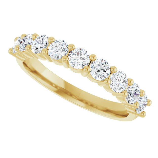 14K Gold Round Natural Diamond Anniversary Band – 3/4–1 1/3 CTW - Yellow Gold - view 5