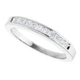 Platinum Square Natural Diamond Channel-Set Tapered Anniversary Band – 1/4 CTW - view 5