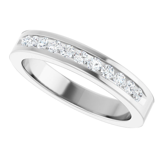 Platinum Round Natural Diamond Anniversary Band – 2 mm Stones - view 5