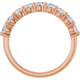 14K Gold Round Lab-Grown Diamond Anniversary Band – 3/4–1 1/4 CTW - Rose Gold - view 2
