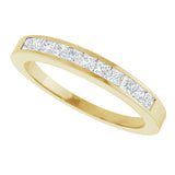 14K Gold Square Lab-Grown Diamond Channel-Set Anniversary Band – 3/8 CTW - Yellow Gold - view 5