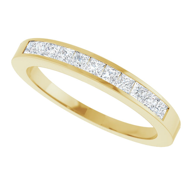 14K Gold Square Lab-Grown Diamond Channel-Set Anniversary Band – 3/8 CTW - Yellow Gold - view 5