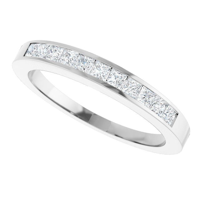 Platinum Square Natural Diamond Channel-Set Anniversary Band – 1/3–3/8 CTW - view 5
