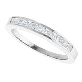 14K Gold Square Lab-Grown Diamond Channel-Set Anniversary Band – 3/8 CTW - White Gold - view 5