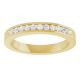 14K Gold Round Natural Diamond Channel-Set Eleven-Stone Anniversary Band – 1/4 CTW - Yellow Gold - view 3