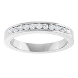 Platinum Round Natural Diamond Channel-Set Eleven-Stone Anniversary Band – 1/4 CTW - view 3