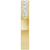 14K Gold Round Natural Diamond Channel-Set Eleven-Stone Anniversary Band – 2.25 mm Stones - Yellow Gold - view 4