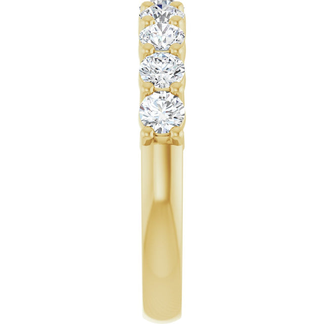 14K Gold Round Lab-Grown Diamond Anniversary Band – 3/4–1 1/4 CTW - Yellow Gold - view 4