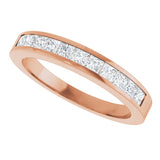 14K Gold Square Lab-Grown Diamond Channel-Set Anniversary Band – 1/2 CTW - Rose Gold - view 5