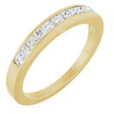 14K Gold Square Natural Diamond Channel-Set Anniversary Band – 1/3–3/8 CTW - Yellow Gold