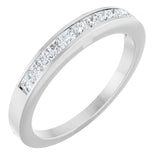 14K Gold Square Natural Diamond Channel-Set Anniversary Band – 1/3–3/8 CTW - White Gold