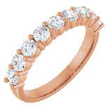 14K Gold Round Natural Diamond Anniversary Band – 3/4–1 1/3 CTW - Rose Gold