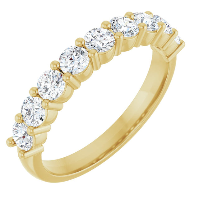 14K Gold Round Lab-Grown Diamond Anniversary Band – 3/4–1 1/4 CTW - Yellow Gold