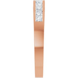 14K Gold Square Lab-Grown Diamond Channel-Set Anniversary Band – 1/2 CTW - Rose Gold - view 4