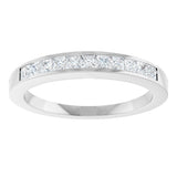 14K Gold Square Lab-Grown Diamond Channel-Set Anniversary Band – 3/8 CTW - White Gold - view 3