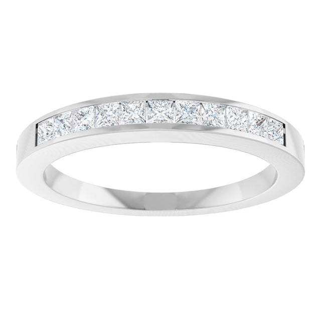 14K Gold Square Lab-Grown Diamond Channel-Set Anniversary Band – 3/8 CTW - White Gold - view 3