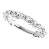 Platinum Round Natural Diamond Anniversary Band – 1/8 CTW - view 5