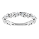 Platinum Round Natural Diamond Anniversary Band – 1/8 CTW - view 3