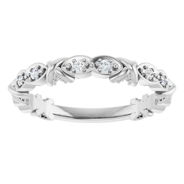 Platinum Round Natural Diamond Anniversary Band – 1/8 CTW - view 3