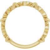 14K Gold Round Natural Diamond Anniversary Band – 1/8 CTW - Yellow Gold - view 2