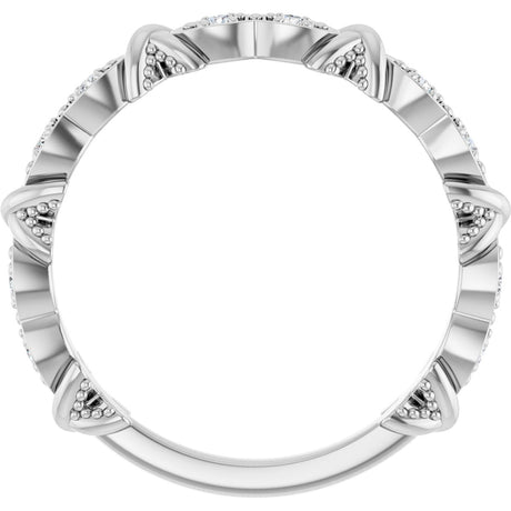 Platinum Round Natural Diamond Anniversary Band – 1/8 CTW - view 2
