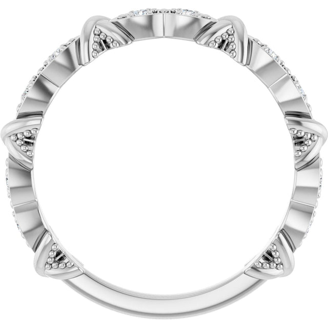 Platinum Round Natural Diamond Anniversary Band – 1/8 CTW - view 2