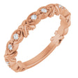 14K Gold Round Natural Diamond Anniversary Band – 1/8 CTW - Rose Gold