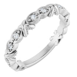 Platinum Round Natural Diamond Anniversary Band – 1/8 CTW