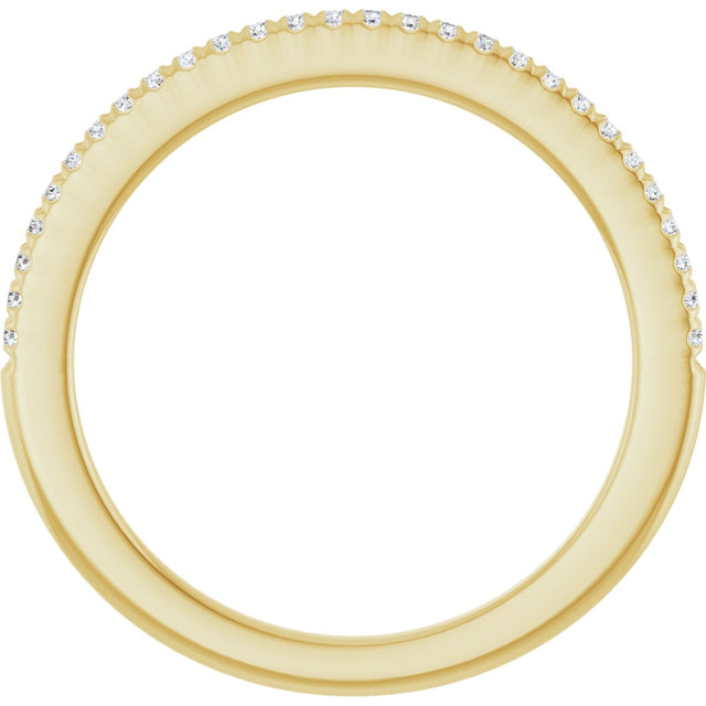 14K Gold Round Lab-Grown Diamond French-Set Anniversary Band – 1/10 CTW - Yellow Gold - view 2