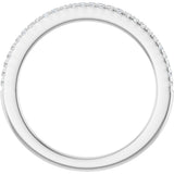 Platinum Round Natural Diamond French-Set Anniversary Band – 1/8 CTW - view 2