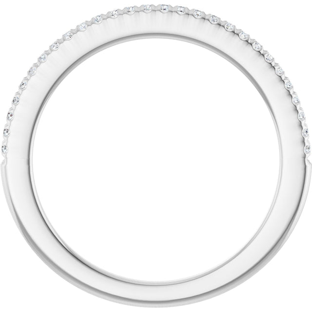 Platinum Round Natural Diamond French-Set Anniversary Band – 1/8 CTW - view 2