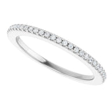 14K Gold Round Lab-Grown Diamond French-Set Anniversary Band – 1/10 CTW - White Gold - view 5