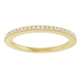 14K Gold Round Lab-Grown Diamond French-Set Anniversary Band – 1/10 CTW - Yellow Gold - view 3