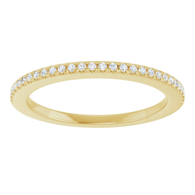 14K Gold Round Lab-Grown Diamond French-Set Anniversary Band – 1/10 CTW - Yellow Gold - view 3
