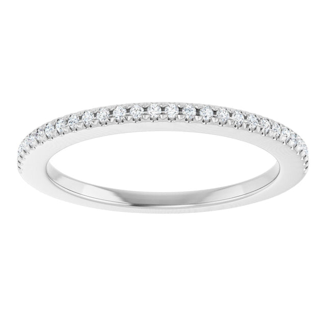 Platinum Round Natural Diamond French-Set Anniversary Band – 1/8 CTW - view 3