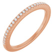 14K Gold Round Lab-Grown Diamond French-Set Anniversary Band – 1/10 CTW - Rose Gold