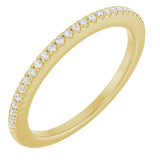 14K Gold Round Lab-Grown Diamond French-Set Anniversary Band – 1/10 CTW - Yellow Gold
