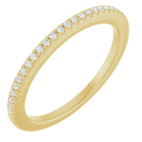 14K Gold Round Lab-Grown Diamond French-Set Anniversary Band – 1/10 CTW - Yellow Gold
