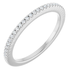 Platinum Round Natural Diamond French-Set Anniversary Band – 1/8 CTW