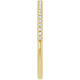 14K Gold Round Lab-Grown Diamond French-Set Anniversary Band – 1/10 CTW - Yellow Gold - view 4