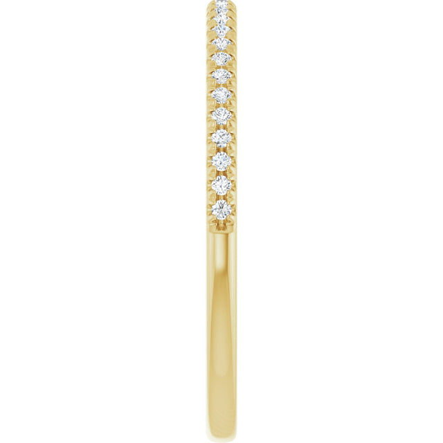 14K Gold Round Lab-Grown Diamond French-Set Anniversary Band – 1/10 CTW - Yellow Gold - view 4