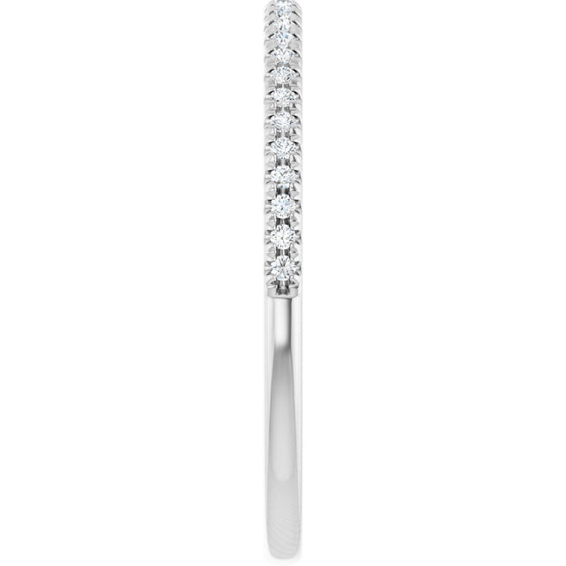 14K Gold Round Lab-Grown Diamond French-Set Anniversary Band – 1/10 CTW - White Gold - view 4