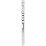 Platinum Round Natural Diamond French-Set Anniversary Band – 1/8 CTW - view 4