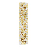 14K Gold Round Natural Diamond Infinity-Inspired Twisted Eternity Band – 1 mm Stones - Yellow Gold - view 4