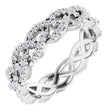 Platinum Round Natural Diamond Infinity-Inspired Twisted Eternity Band – 1 mm Stones